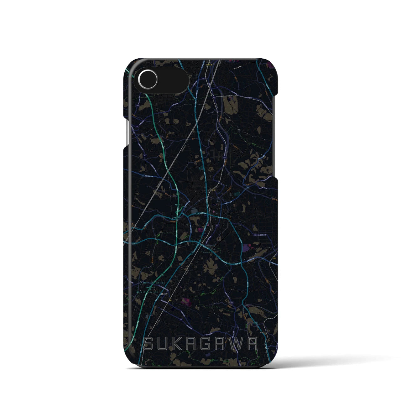 【須賀川(福島県)】地図柄iPhoneケース(バックカバータイプ)