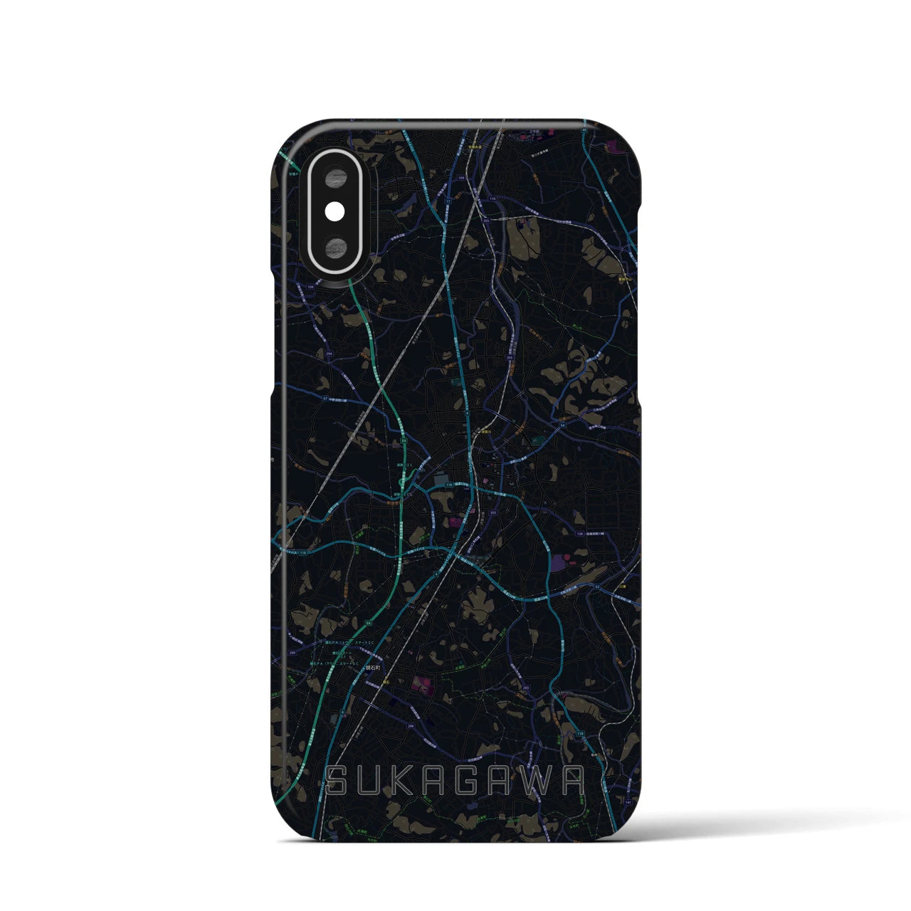 【須賀川(福島県)】地図柄iPhoneケース(バックカバータイプ)