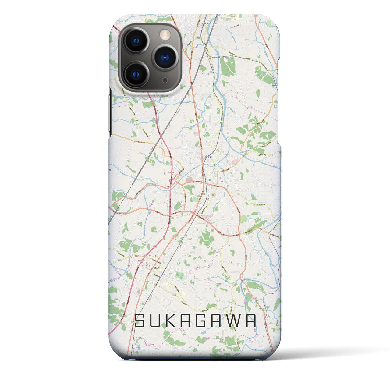 【須賀川(福島県)】地図柄iPhoneケース(バックカバータイプ)
