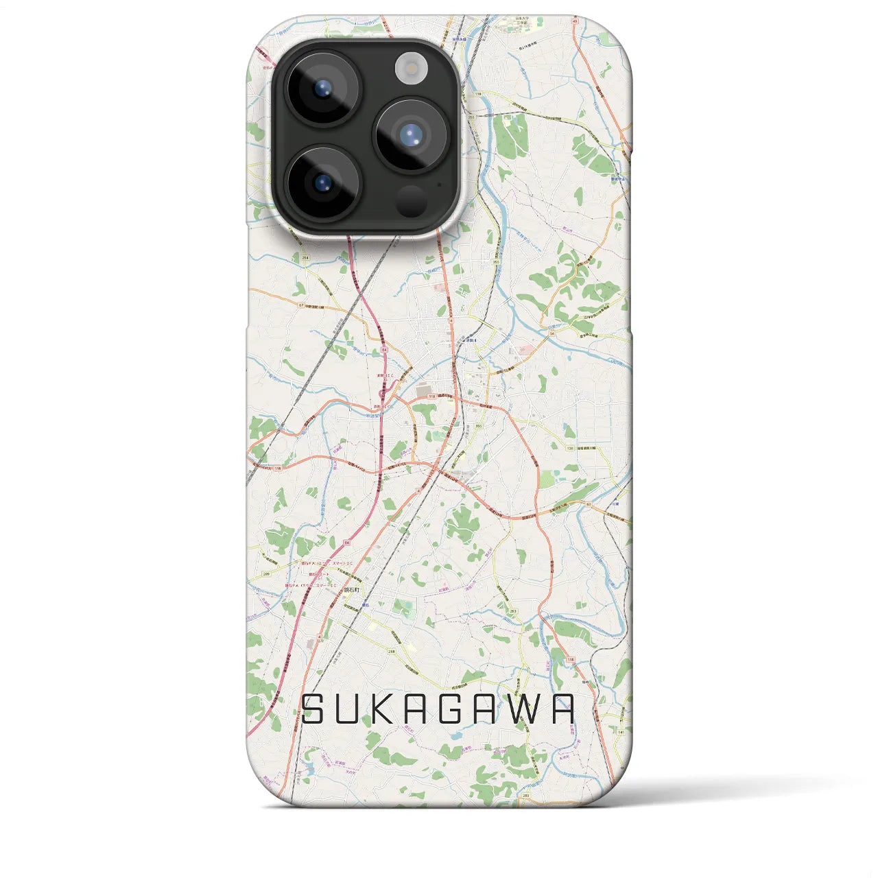 【須賀川(福島県)】地図柄iPhoneケース(バックカバータイプ)
