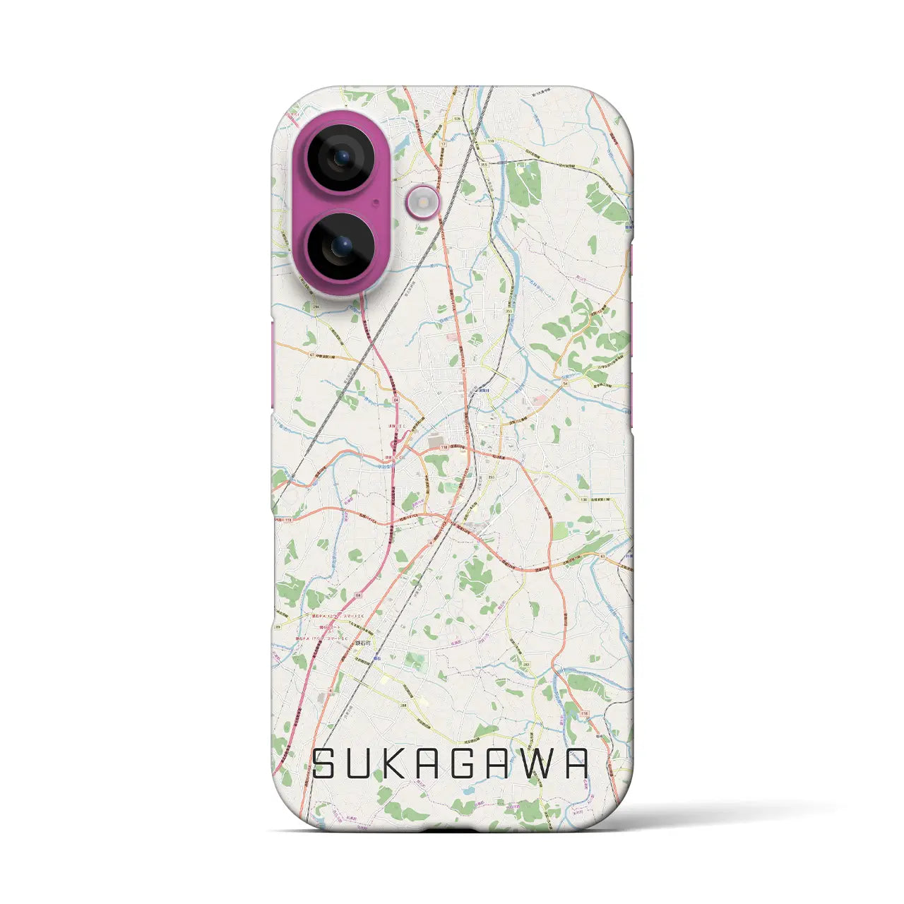 【須賀川(福島県)】地図柄iPhoneケース(バックカバータイプ)