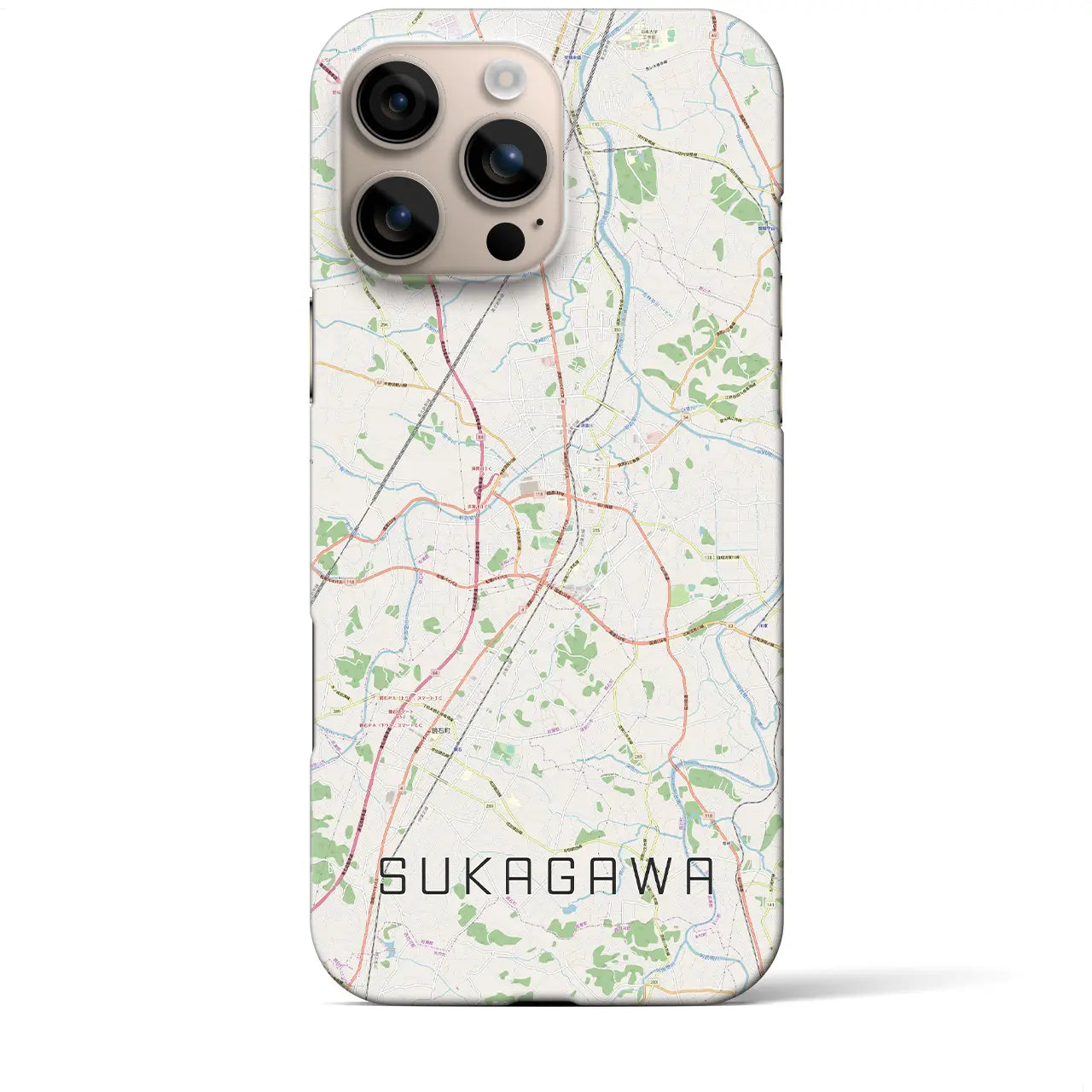 【須賀川(福島県)】地図柄iPhoneケース(バックカバータイプ)