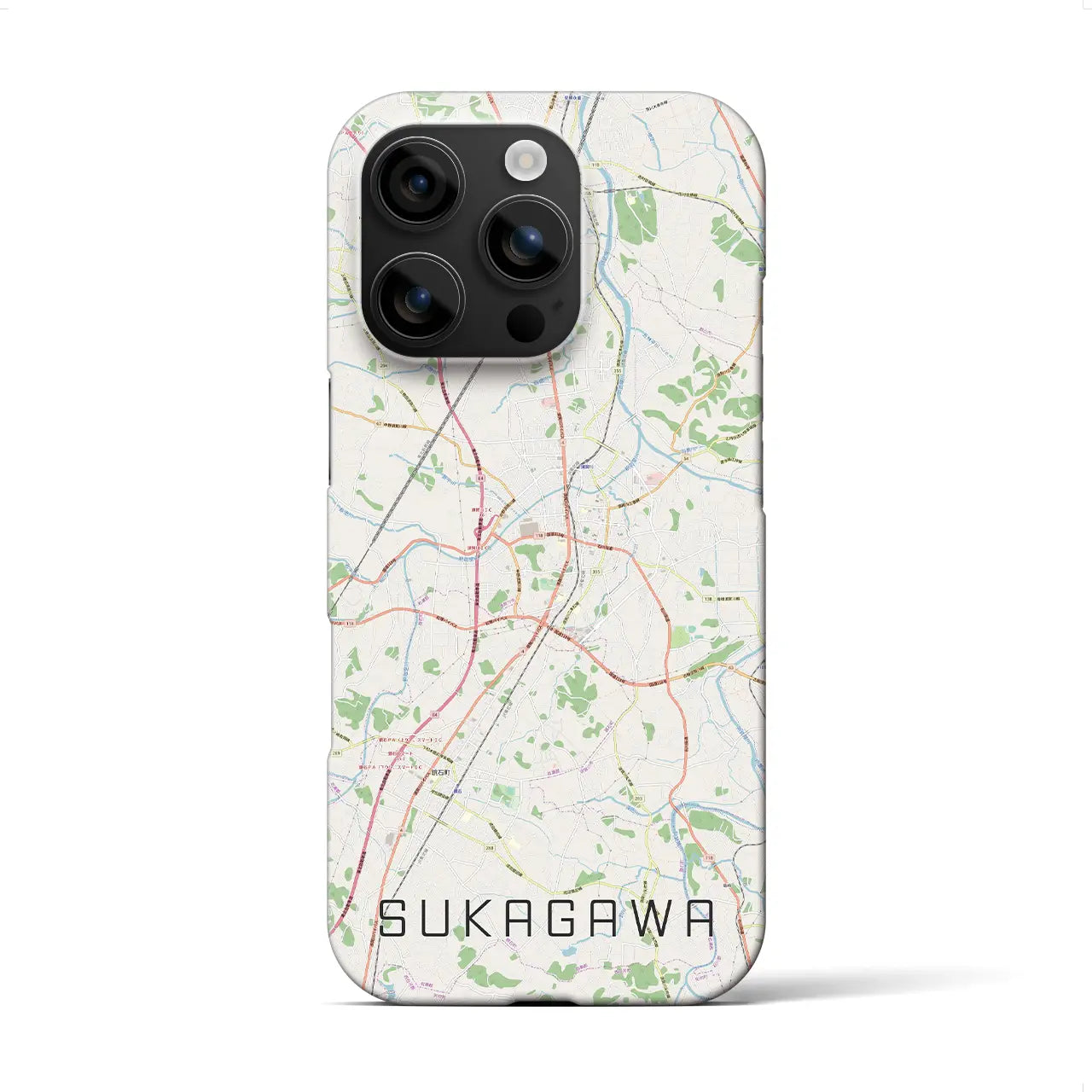 【須賀川(福島県)】地図柄iPhoneケース(バックカバータイプ)
