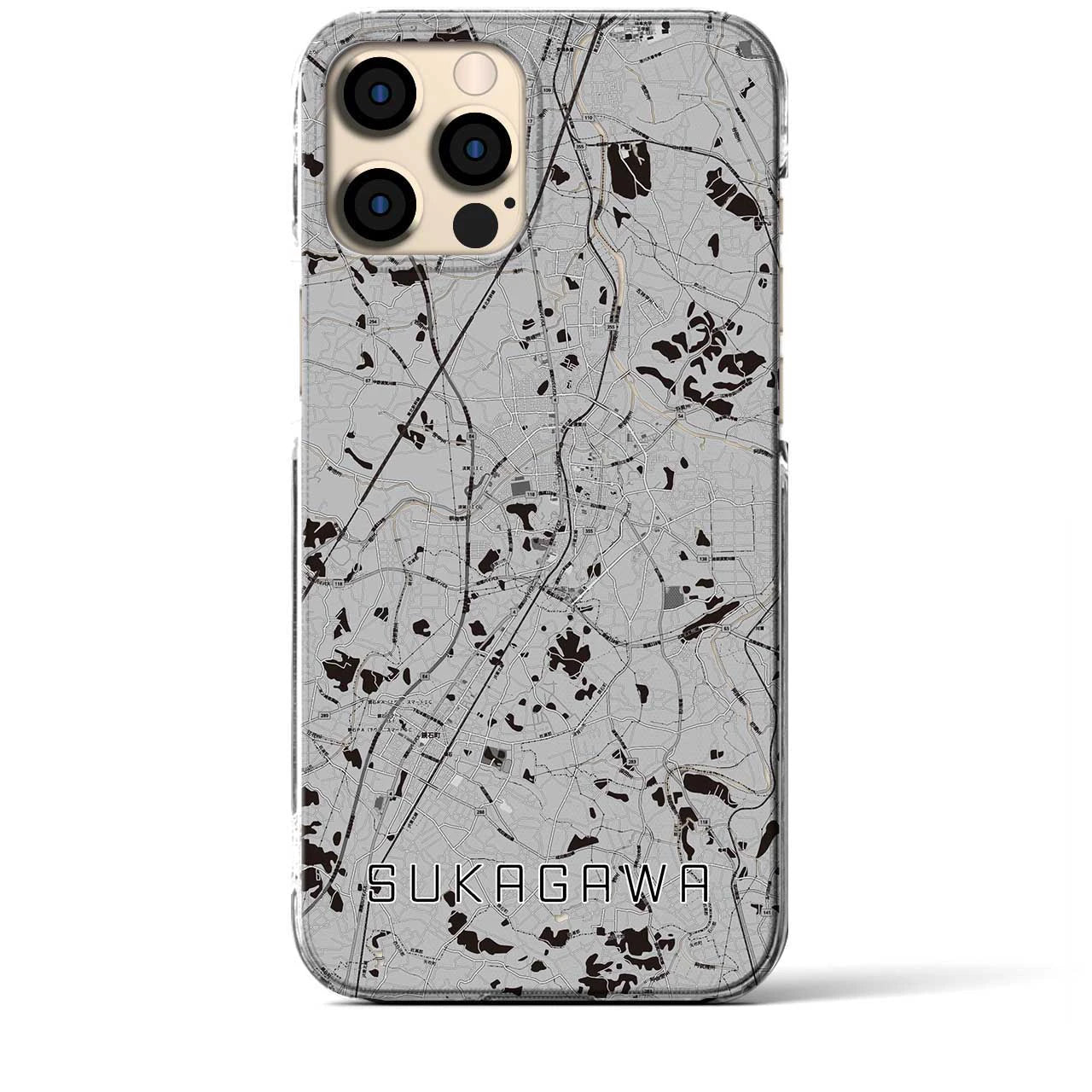 【須賀川(福島県)】地図柄iPhoneケース(クリアタイプ)