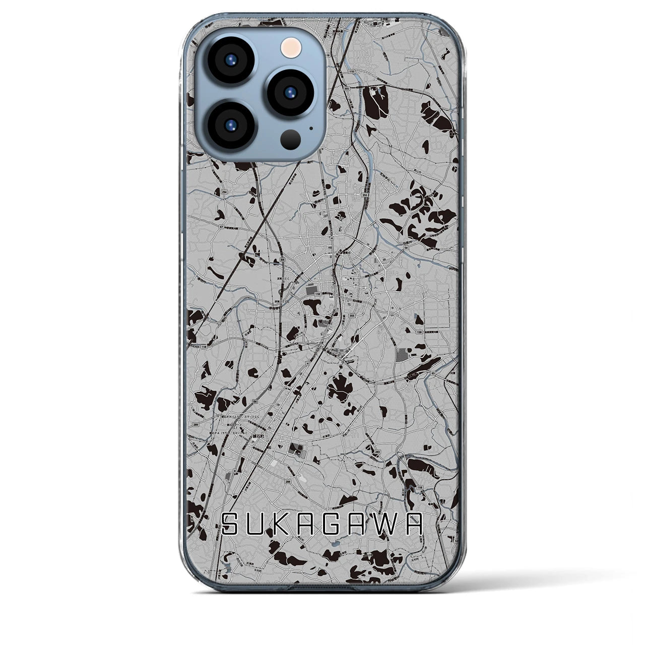 【須賀川(福島県)】地図柄iPhoneケース(クリアタイプ)