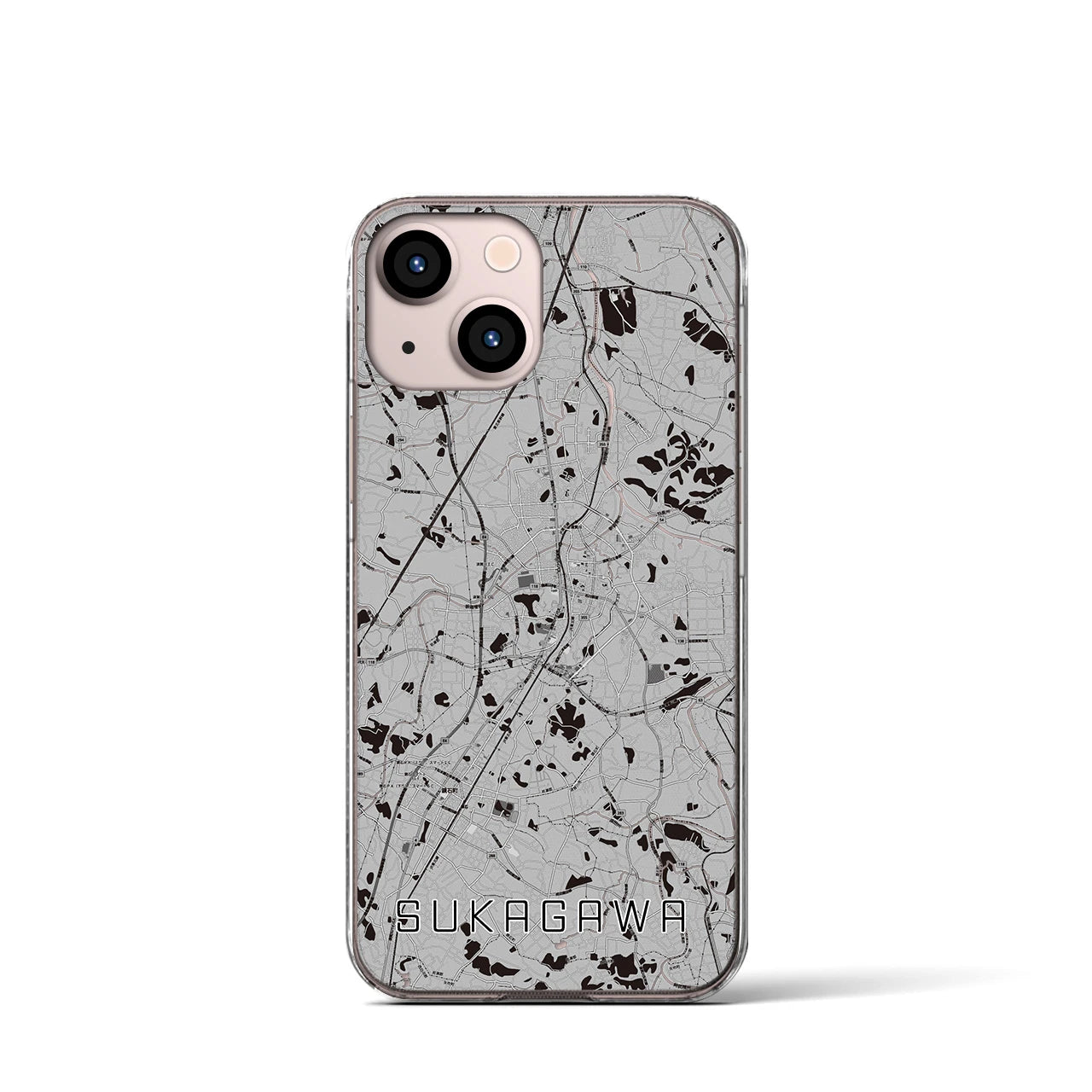 【須賀川(福島県)】地図柄iPhoneケース(クリアタイプ)