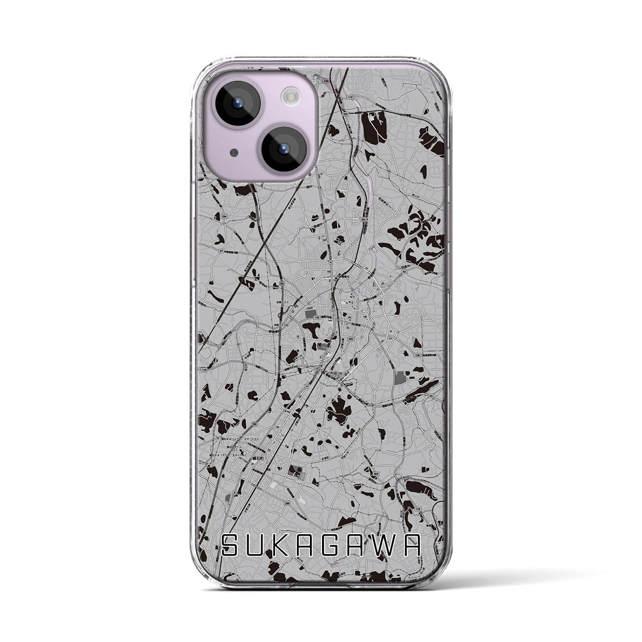 【須賀川(福島県)】地図柄iPhoneケース(クリアタイプ)