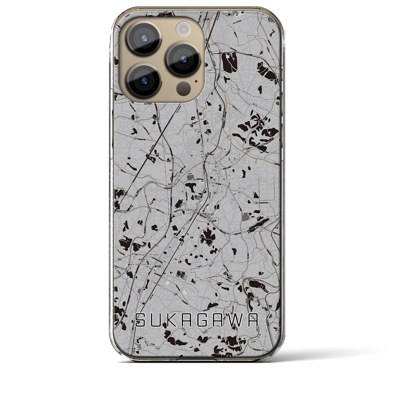 【須賀川(福島県)】地図柄iPhoneケース(クリアタイプ)