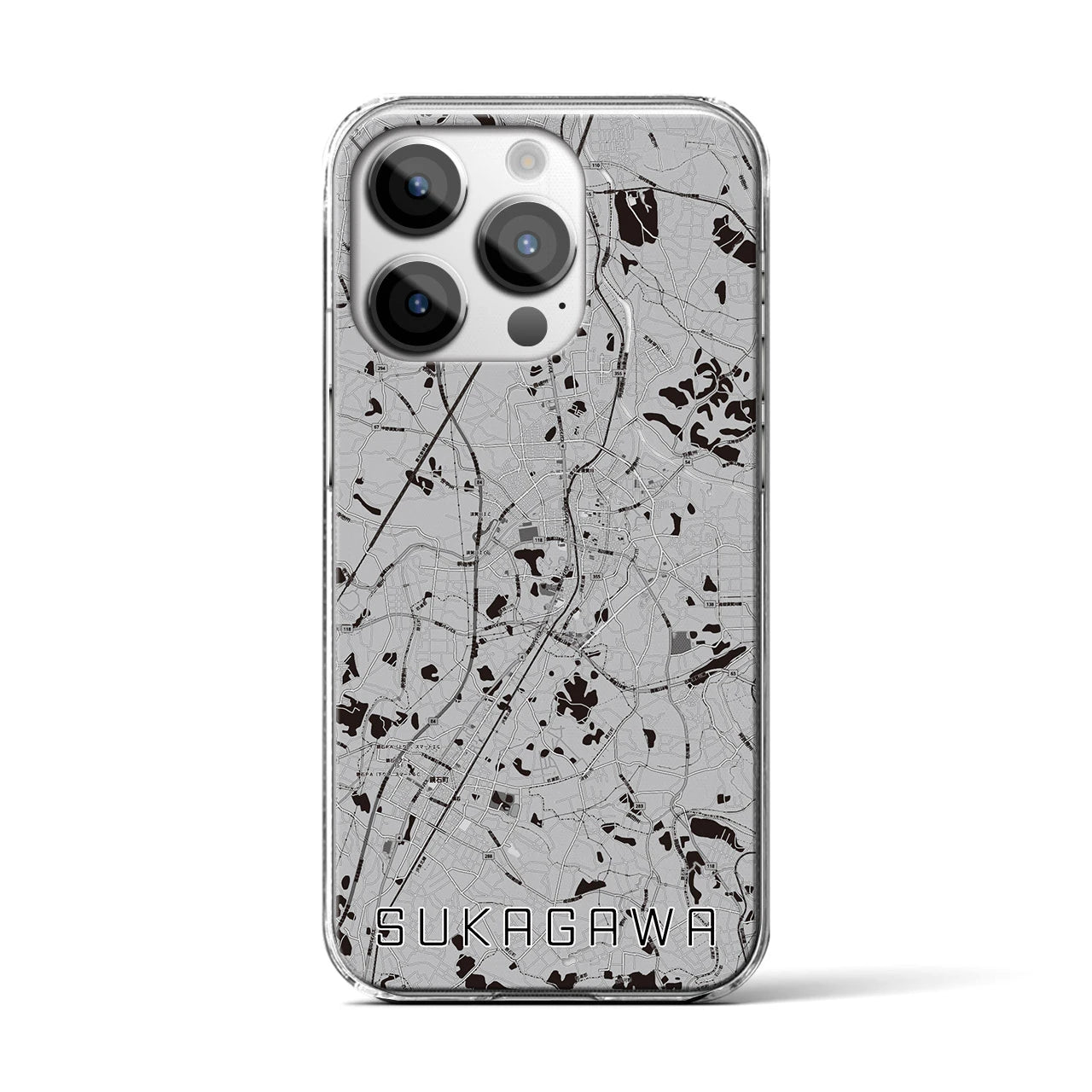 【須賀川(福島県)】地図柄iPhoneケース(クリアタイプ)