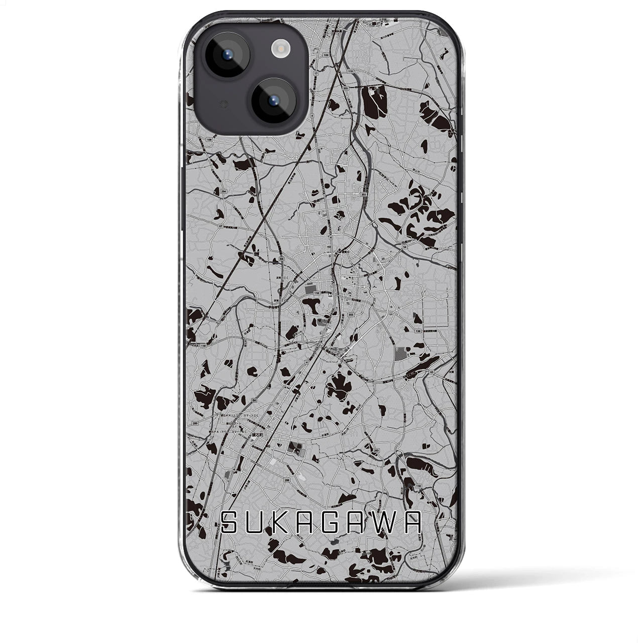 【須賀川(福島県)】地図柄iPhoneケース(クリアタイプ)