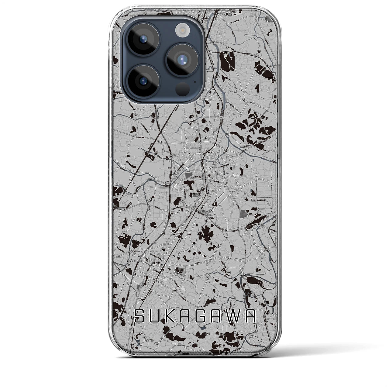 【須賀川(福島県)】地図柄iPhoneケース(クリアタイプ)