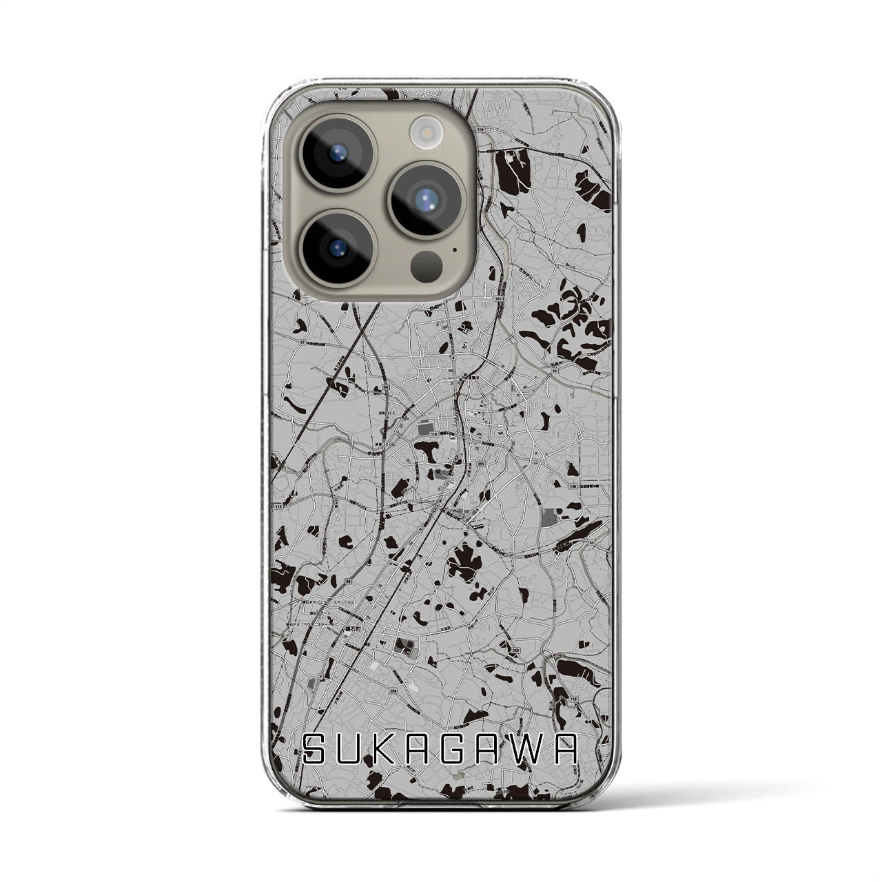 【須賀川(福島県)】地図柄iPhoneケース(クリアタイプ)