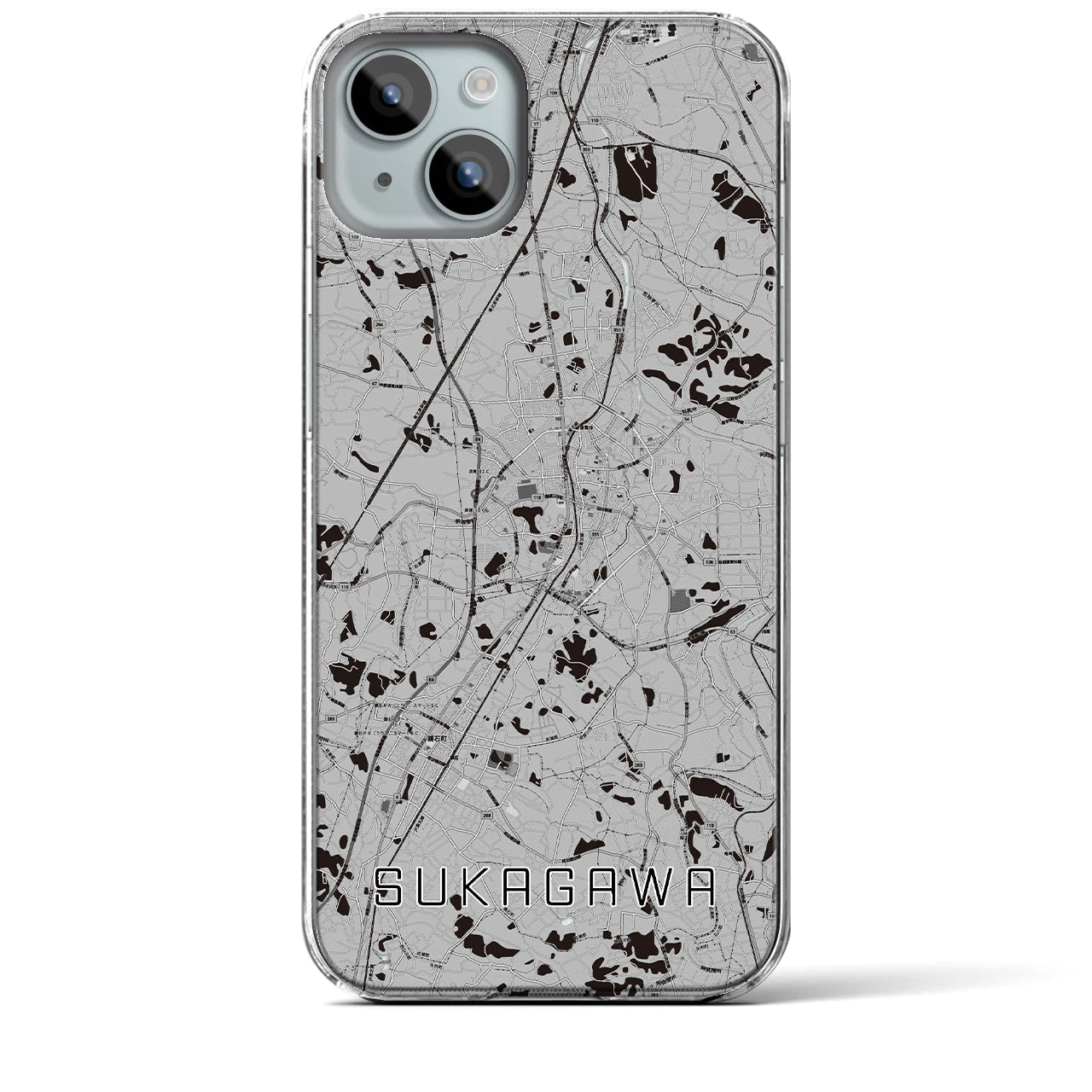 【須賀川(福島県)】地図柄iPhoneケース(クリアタイプ)