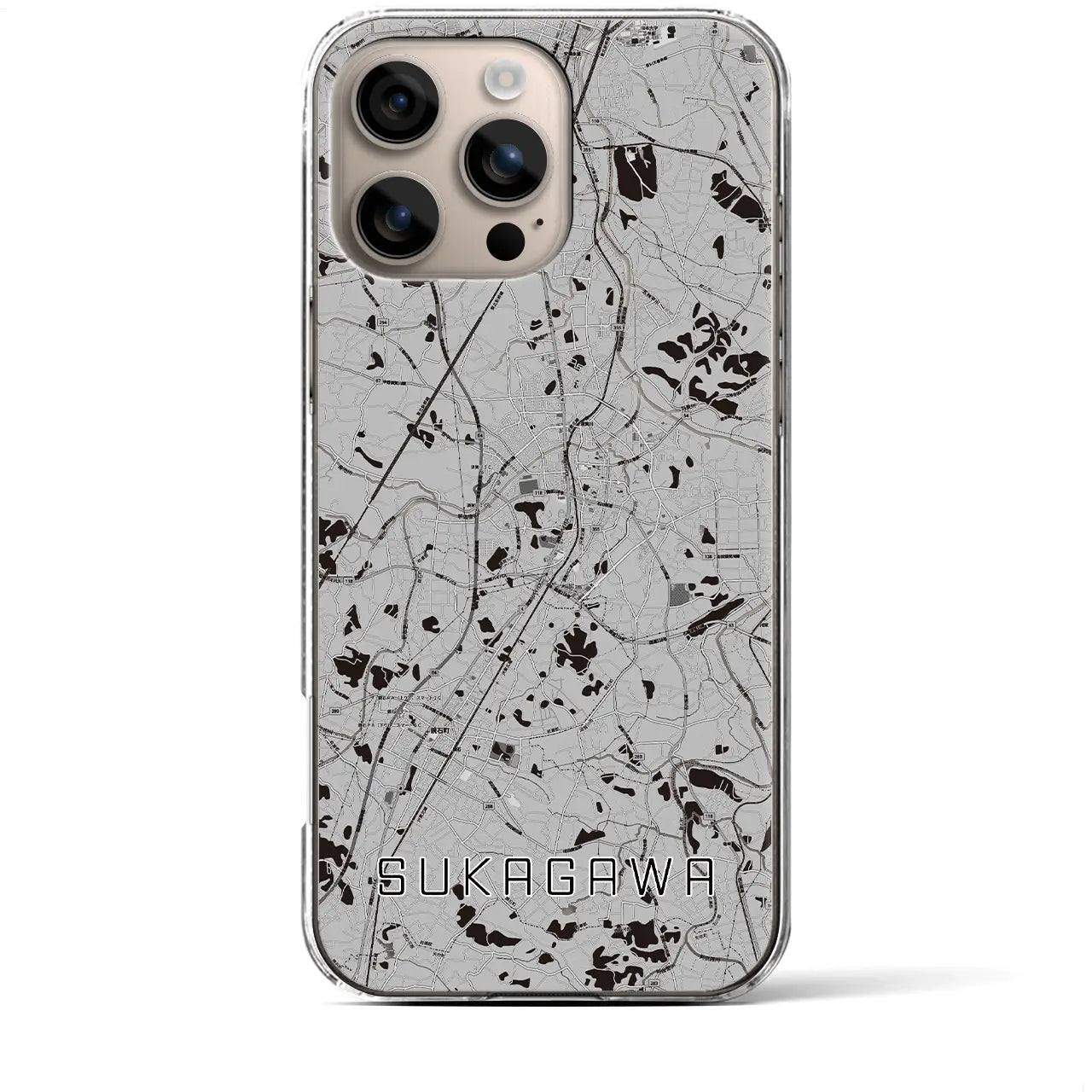 【須賀川(福島県)】地図柄iPhoneケース(クリアタイプ)