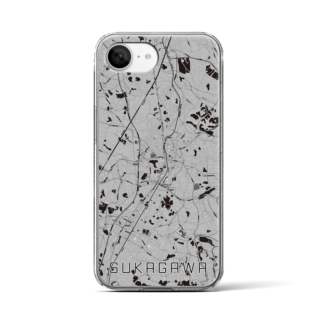【須賀川(福島県)】地図柄iPhoneケース(クリアタイプ)