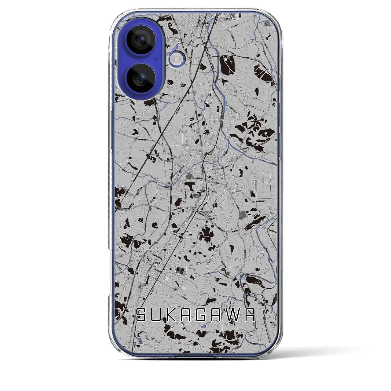 【須賀川(福島県)】地図柄iPhoneケース(クリアタイプ)