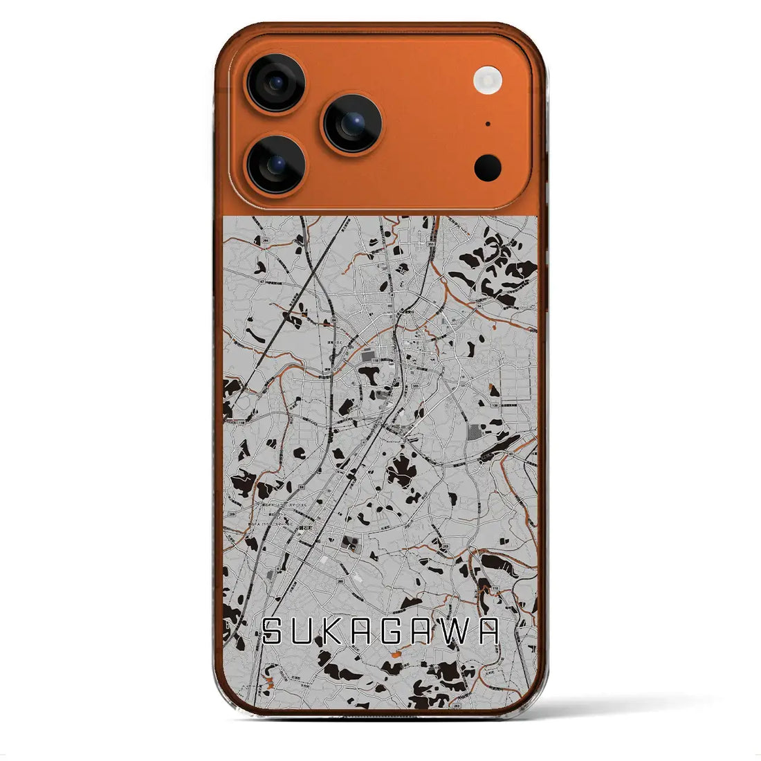 【須賀川(福島県)】地図柄iPhoneケース(クリアタイプ)