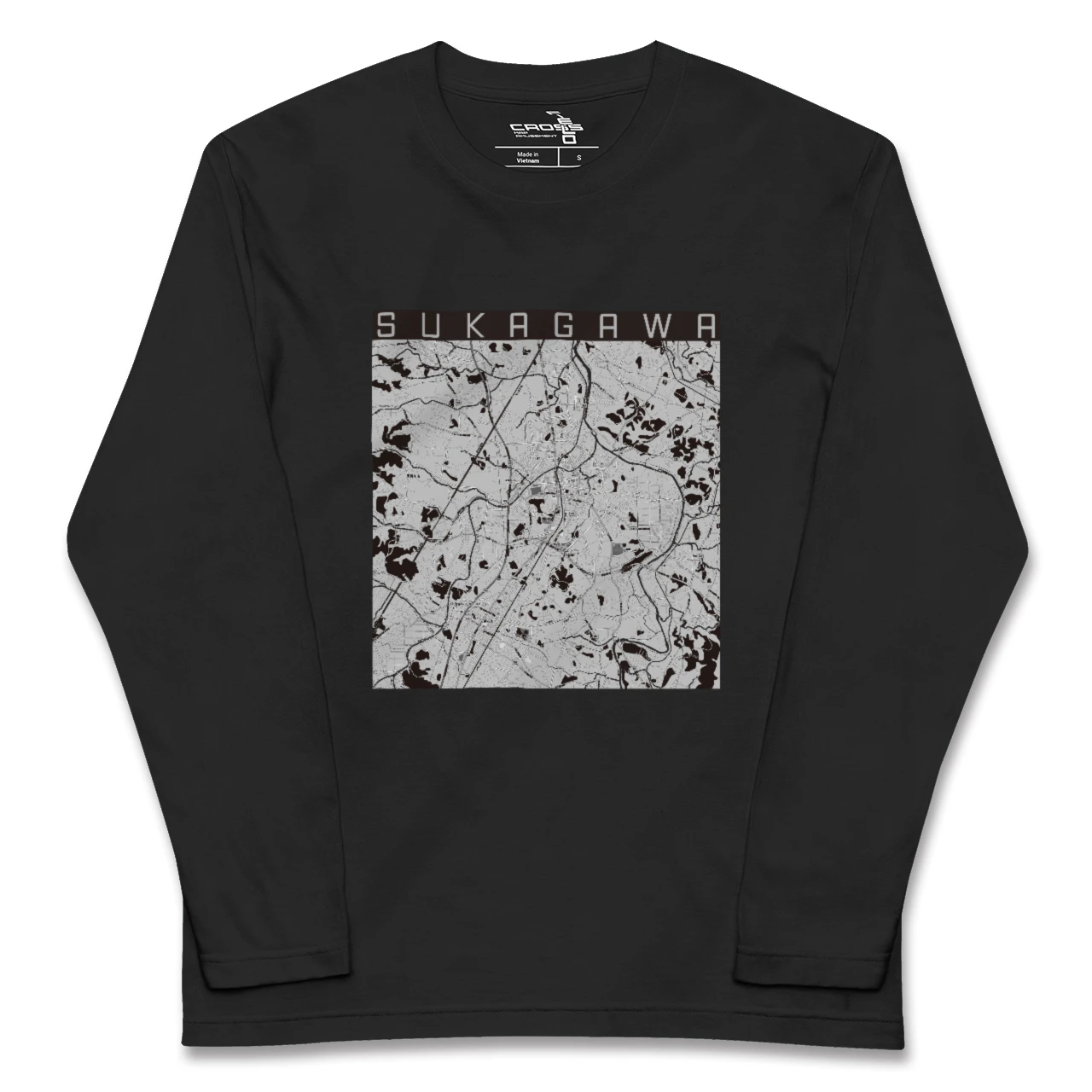 【須賀川(福島県)】地図柄ロングスリーブTシャツ