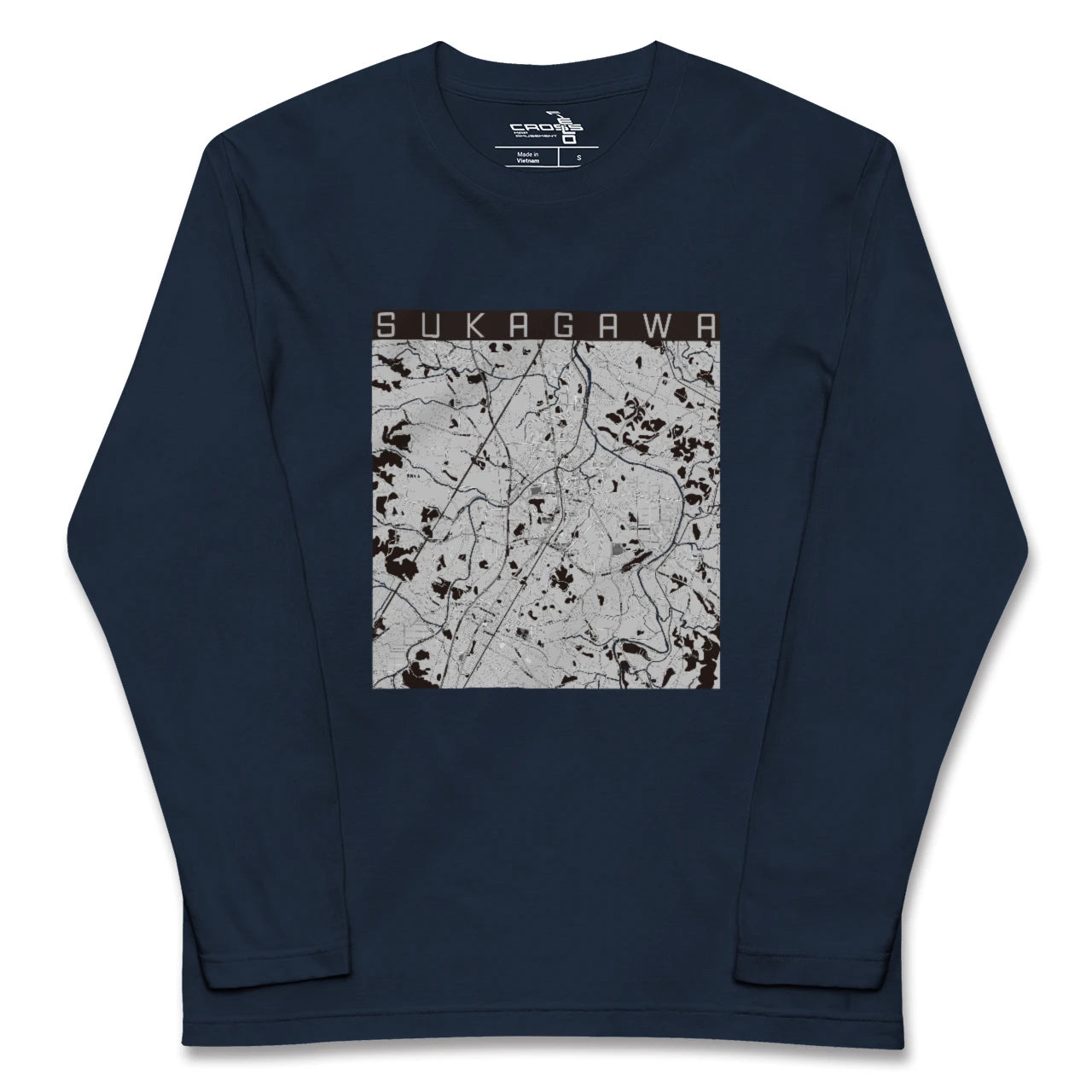 【須賀川(福島県)】地図柄ロングスリーブTシャツ