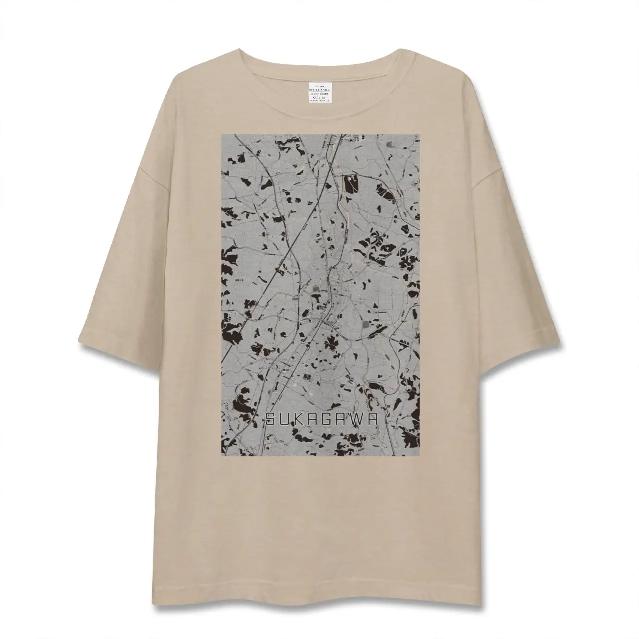 【須賀川(福島県)】地図柄ビッグシルエットTシャツ