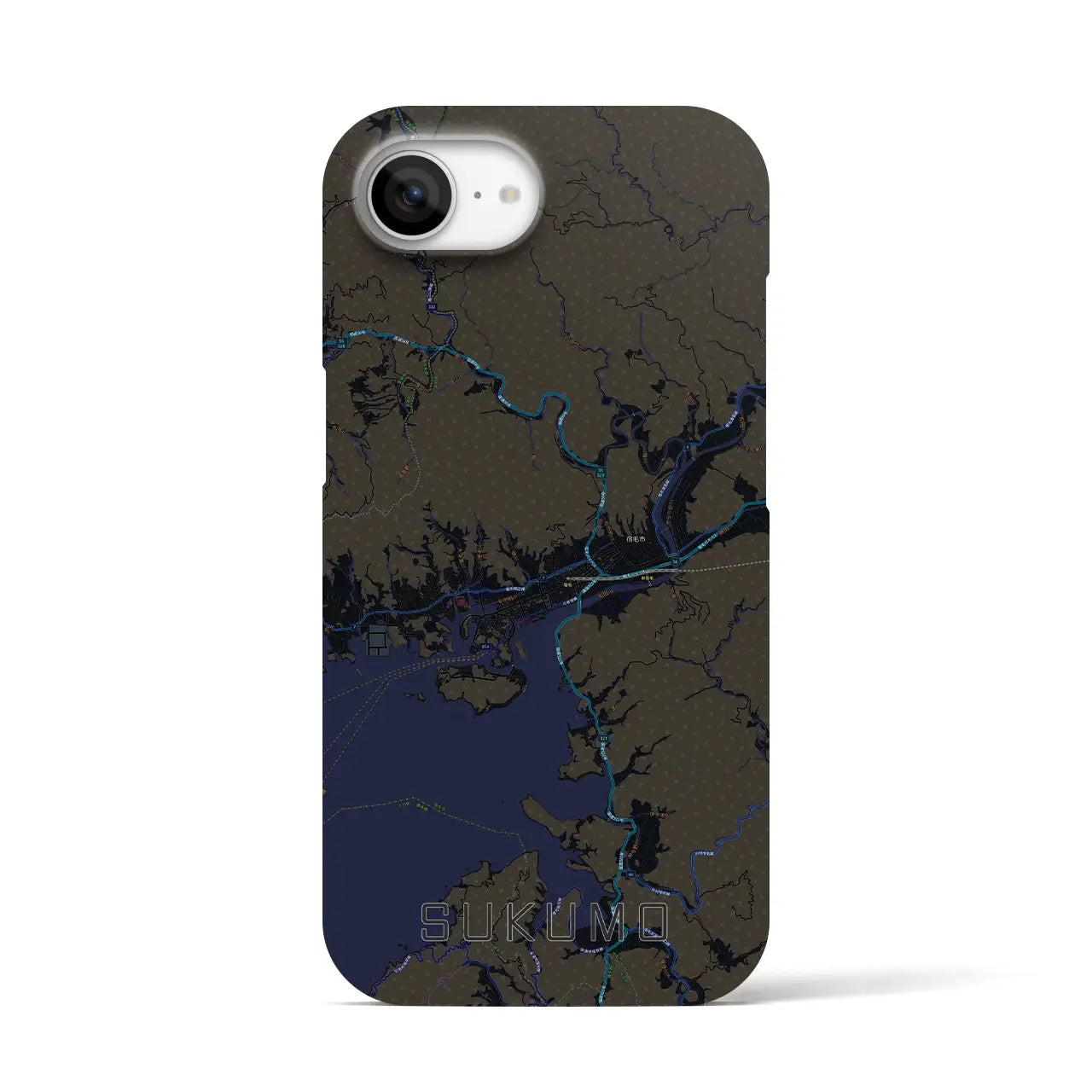 【宿毛(高知県)】地図柄iPhoneケース(バックカバータイプ)