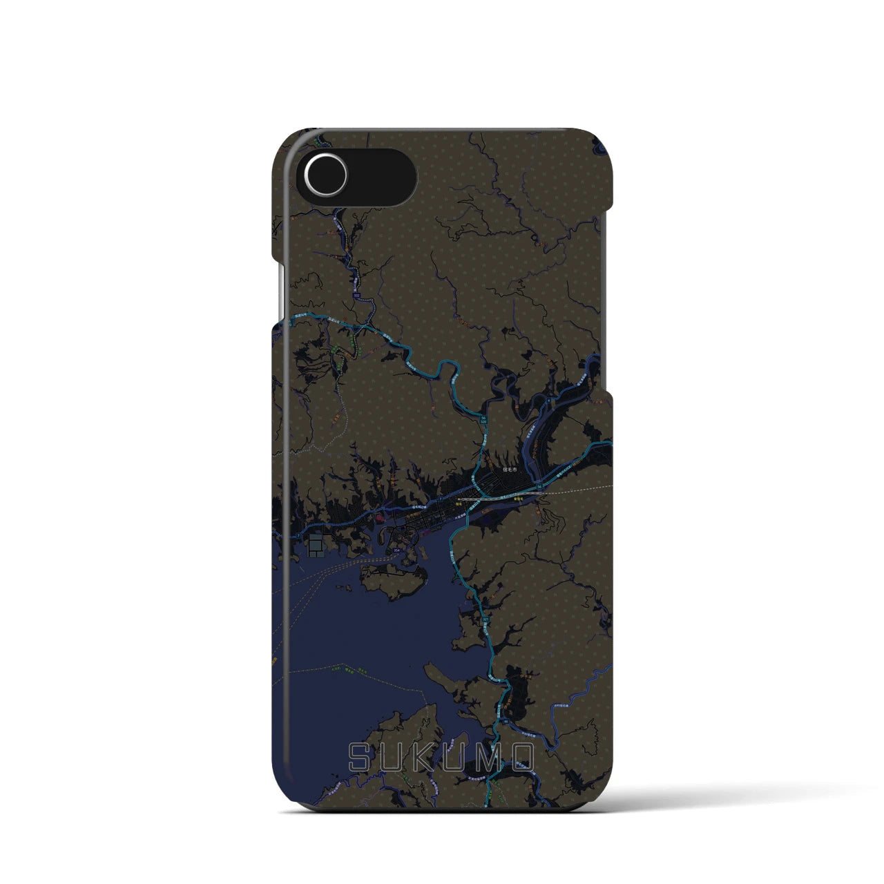 【宿毛(高知県)】地図柄iPhoneケース(バックカバータイプ)