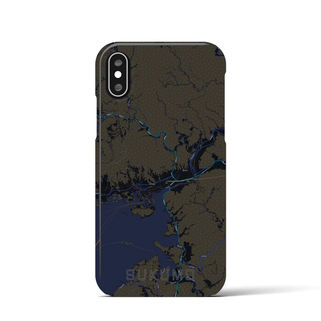 【宿毛(高知県)】地図柄iPhoneケース(バックカバータイプ)