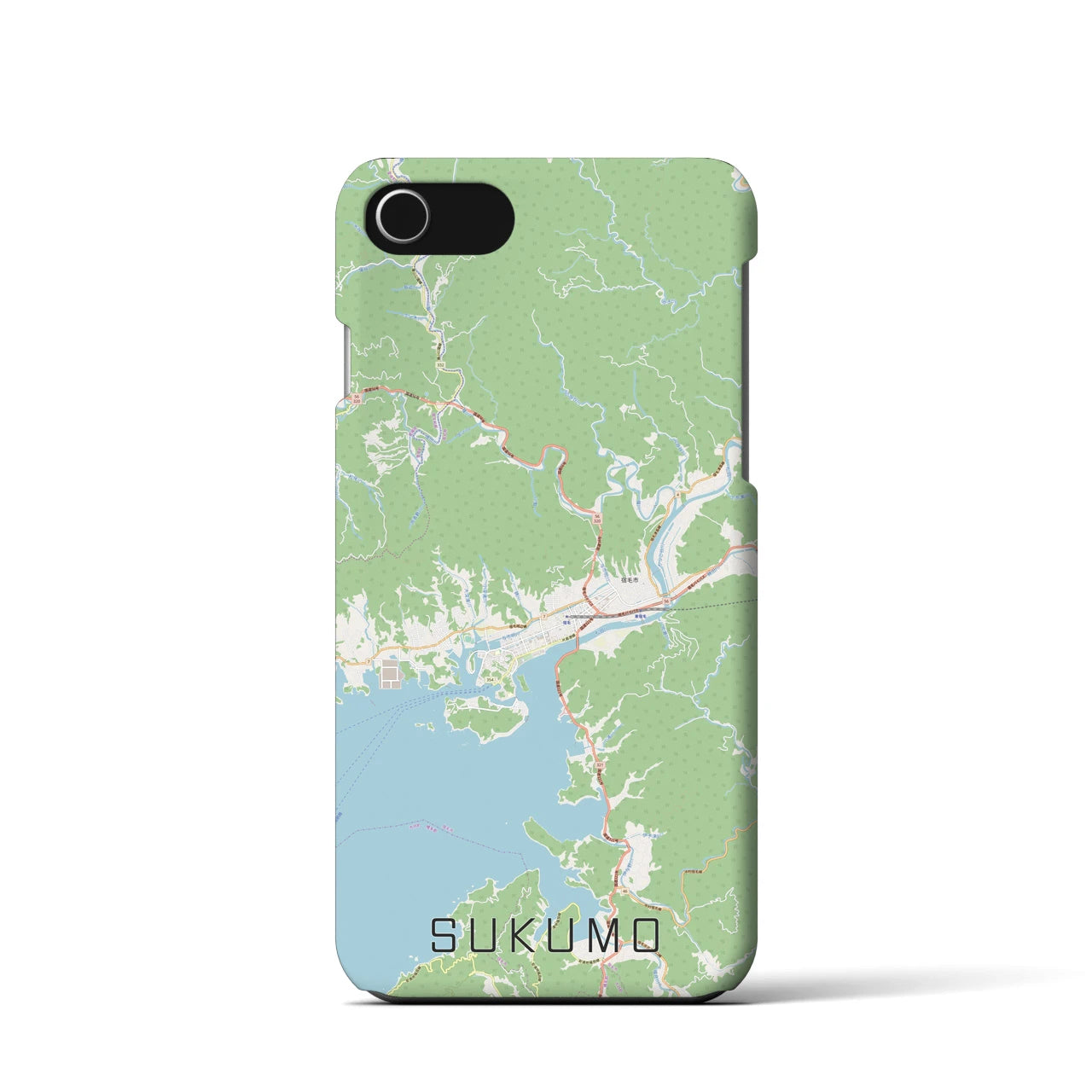 【宿毛(高知県)】地図柄iPhoneケース(バックカバータイプ)