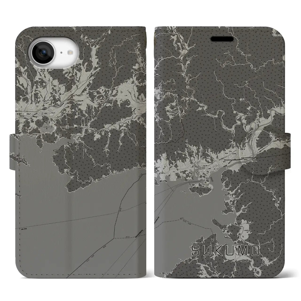 【宿毛(高知県)】地図柄iPhoneケース(手帳タイプ)