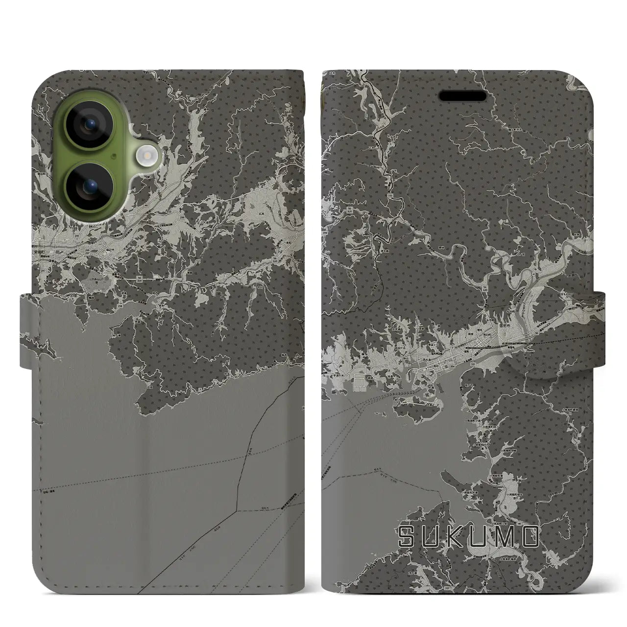 【宿毛(高知県)】地図柄iPhoneケース(手帳タイプ)