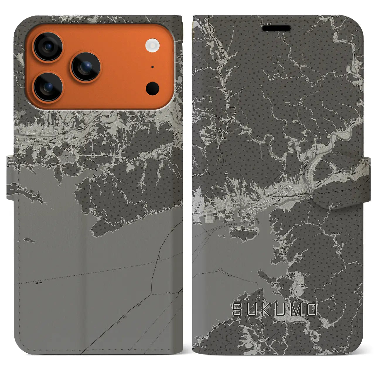 【宿毛(高知県)】地図柄iPhoneケース(手帳タイプ)