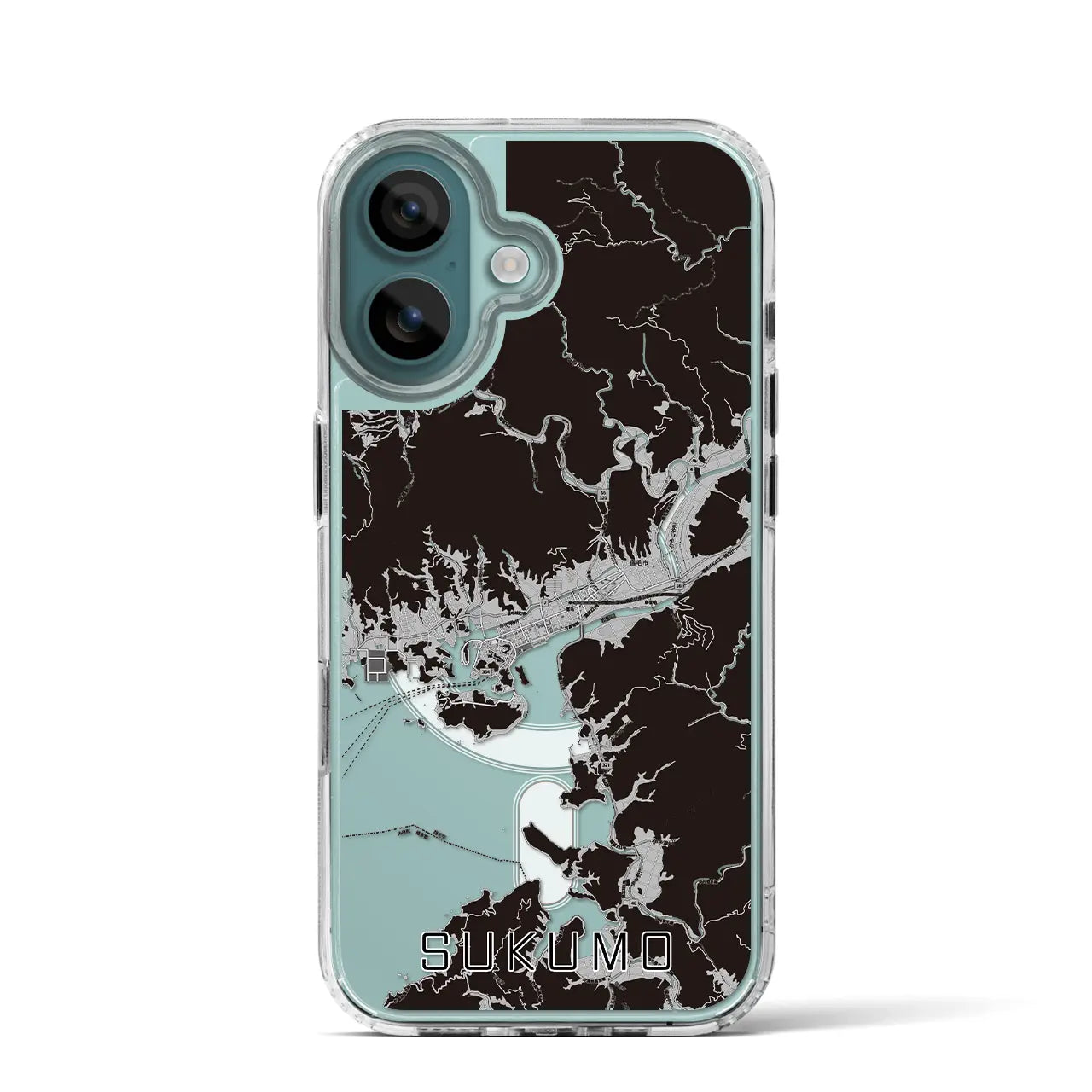 【宿毛(高知県)】地図柄iPhoneケース(MagSafeタイプ)モノトーン・iPhone 16 Pro 用
