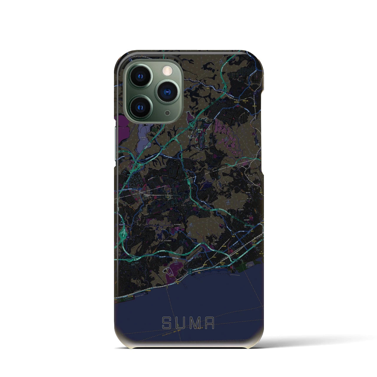 【須磨(兵庫県)】地図柄iPhoneケース(バックカバータイプ)