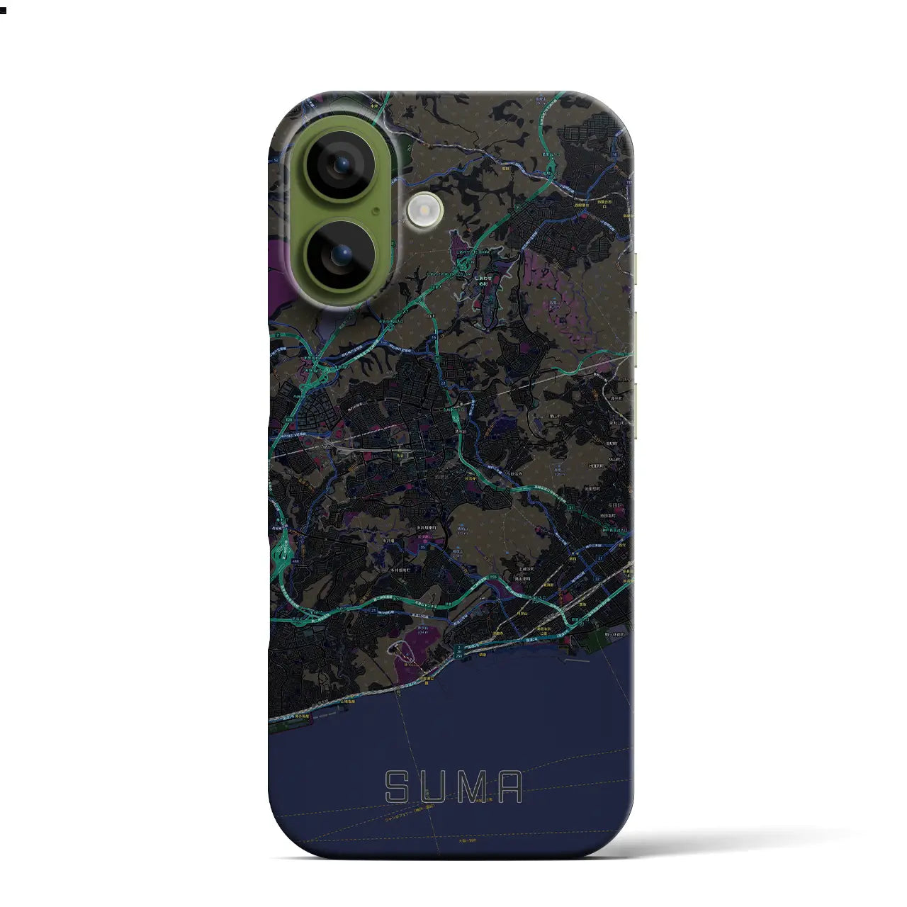 【須磨(兵庫県)】地図柄iPhoneケース(バックカバータイプ)