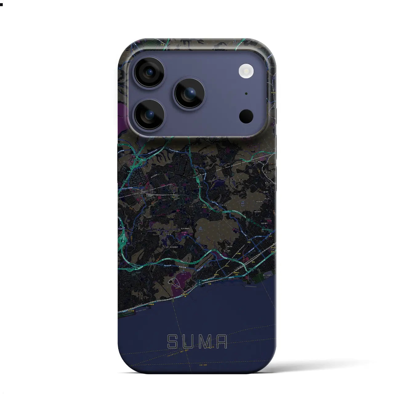 【須磨(兵庫県)】地図柄iPhoneケース(バックカバータイプ)