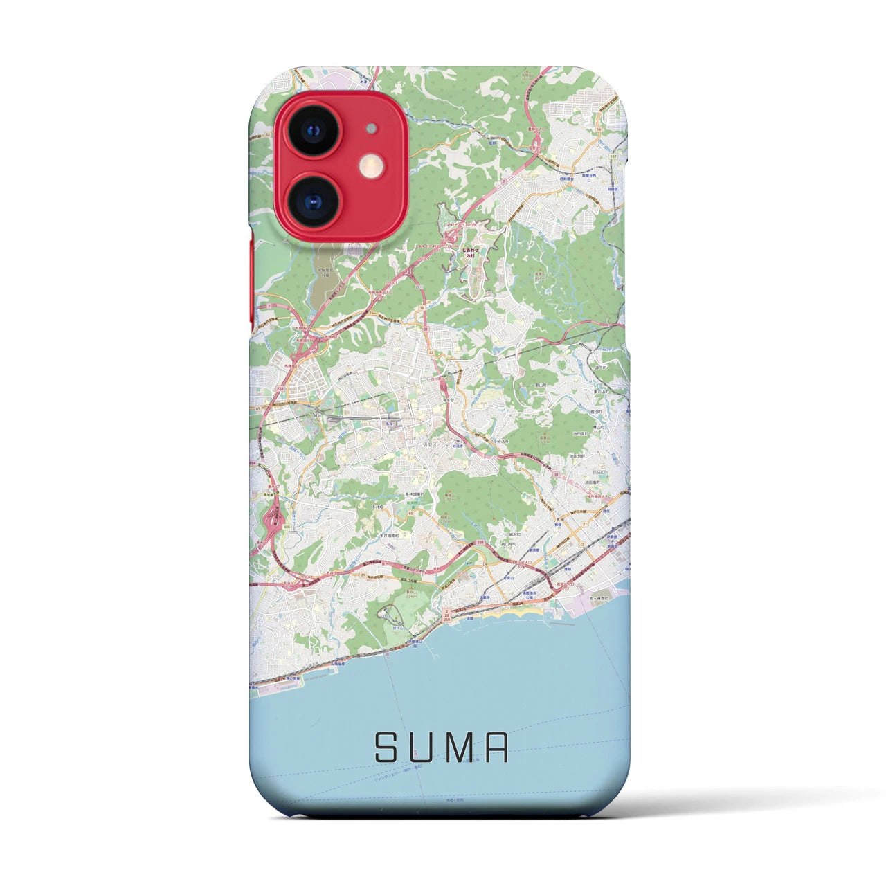 【須磨(兵庫県)】地図柄iPhoneケース(バックカバータイプ)
