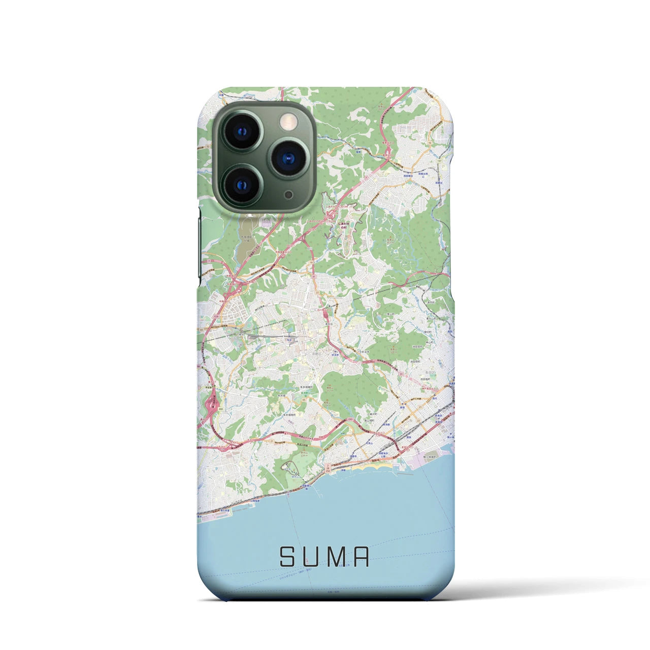 【須磨(兵庫県)】地図柄iPhoneケース(バックカバータイプ)