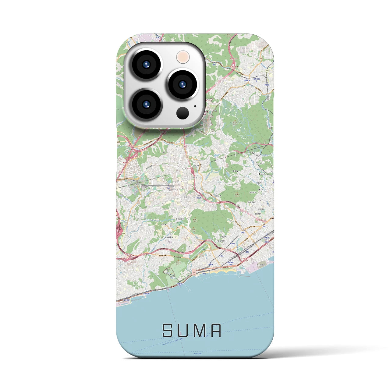 【須磨(兵庫県)】地図柄iPhoneケース(バックカバータイプ)