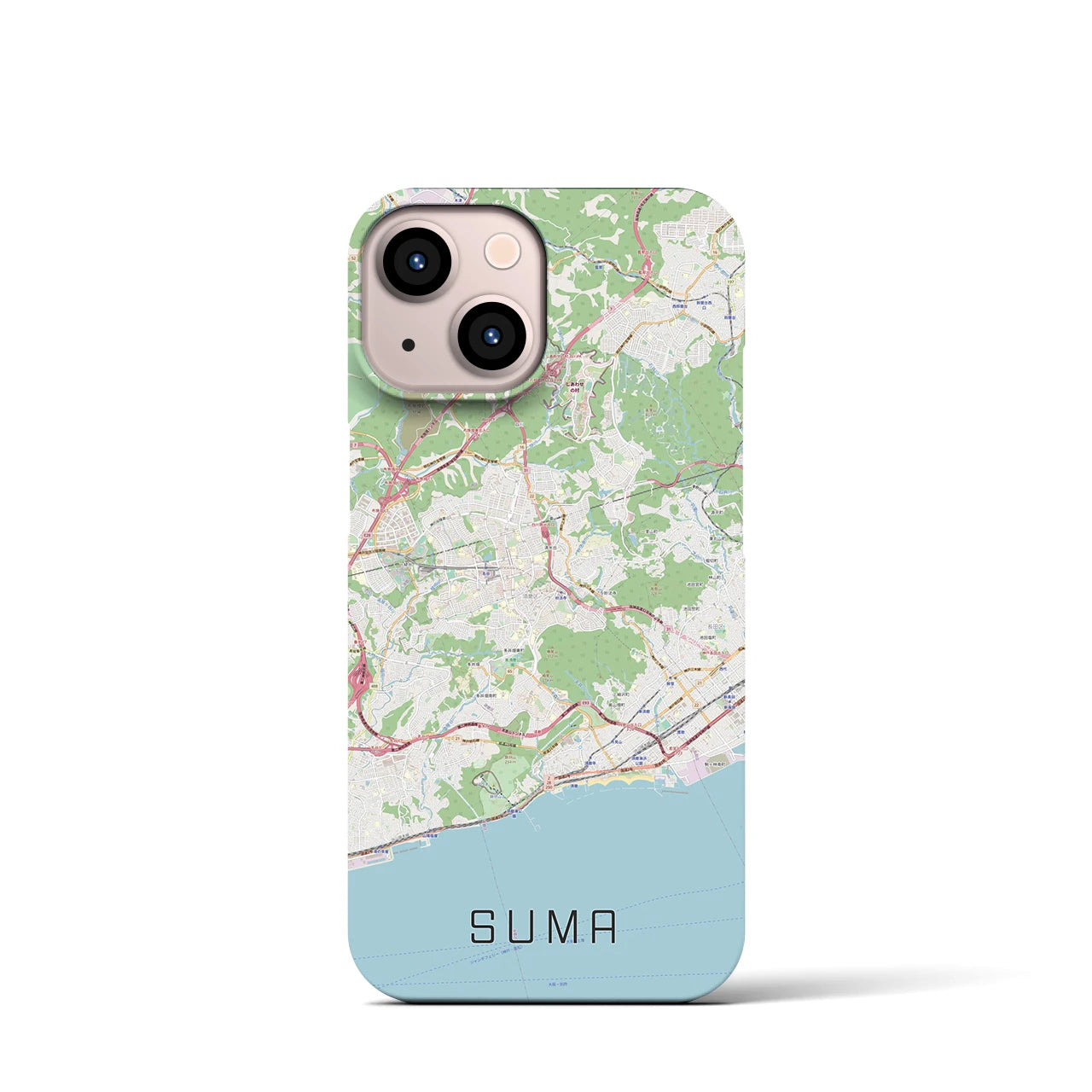 【須磨(兵庫県)】地図柄iPhoneケース(バックカバータイプ)