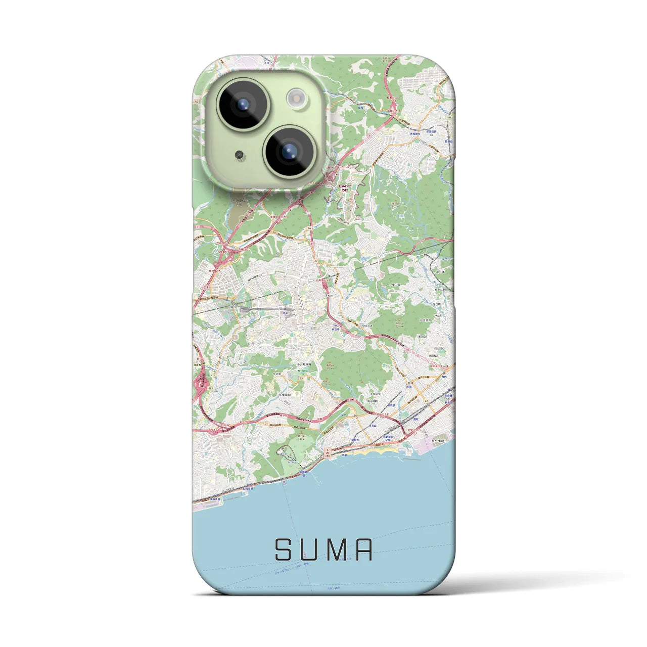 【須磨(兵庫県)】地図柄iPhoneケース(バックカバータイプ)