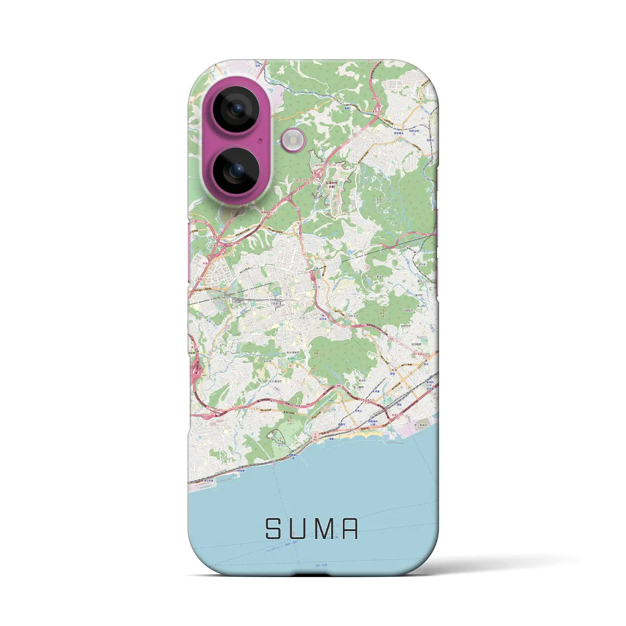 【須磨(兵庫県)】地図柄iPhoneケース(バックカバータイプ)