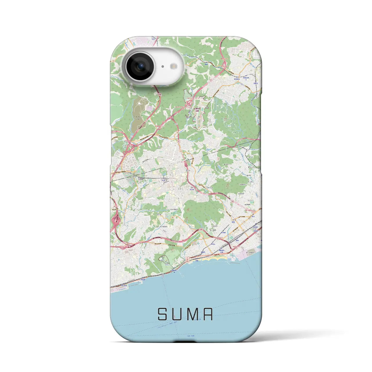 【須磨(兵庫県)】地図柄iPhoneケース(バックカバータイプ)