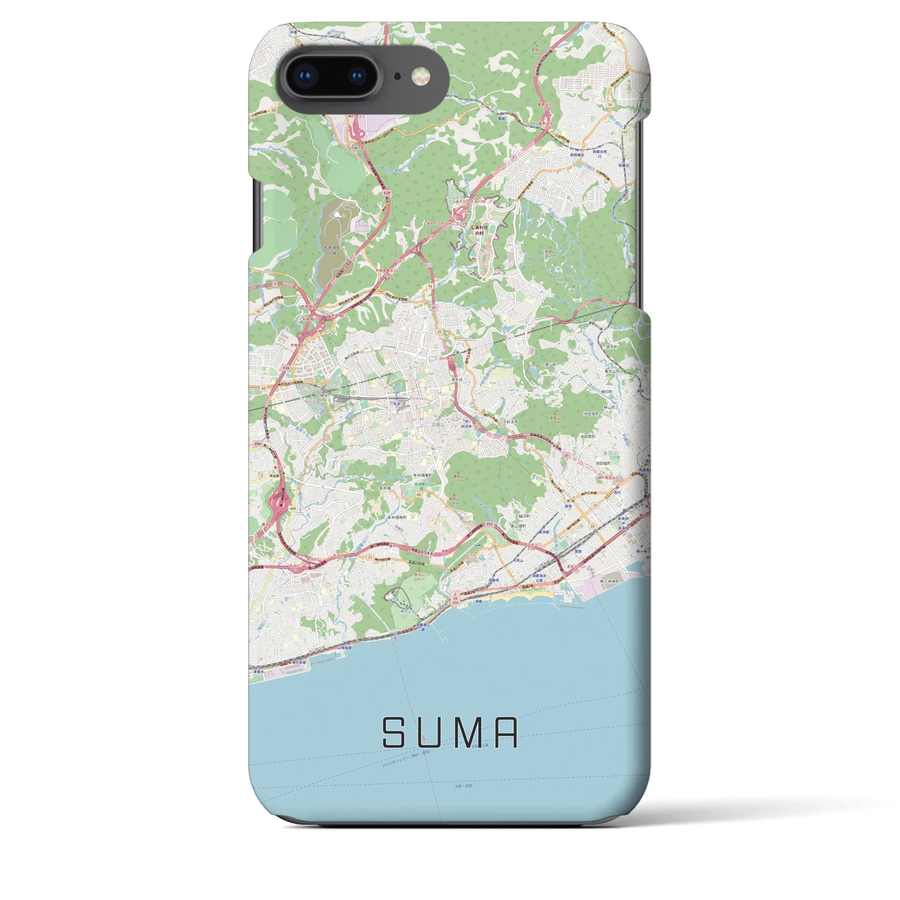 【須磨(兵庫県)】地図柄iPhoneケース(バックカバータイプ)