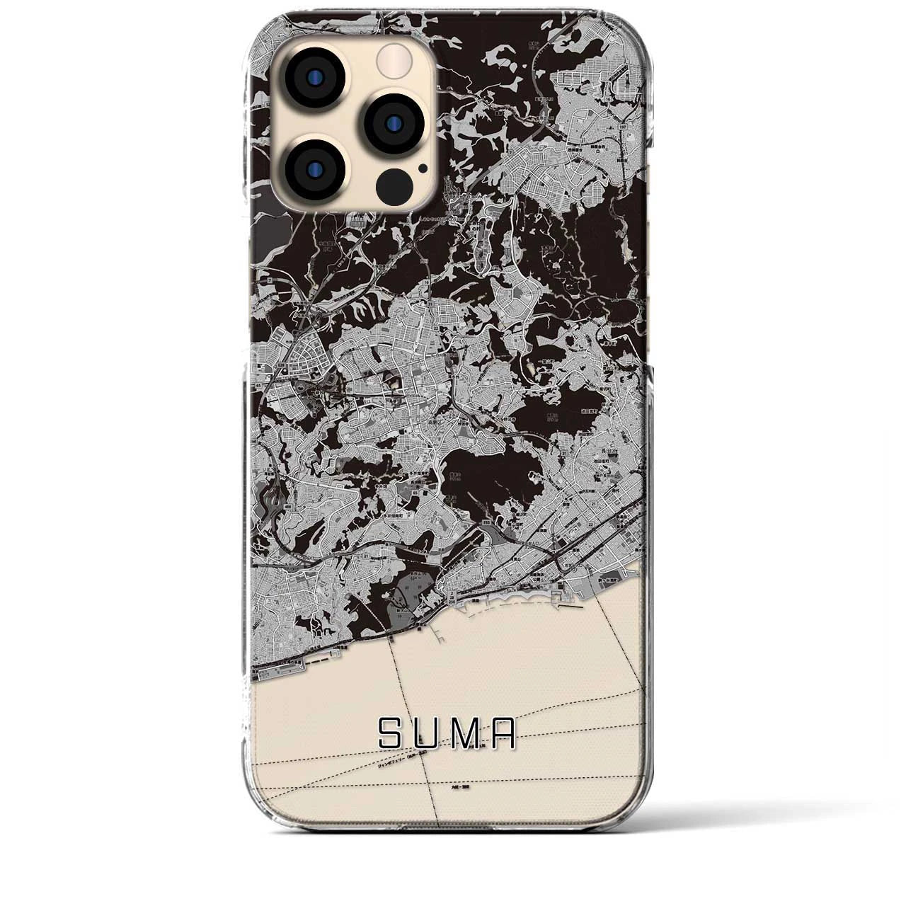 【須磨(兵庫県)】地図柄iPhoneケース(クリアタイプ)