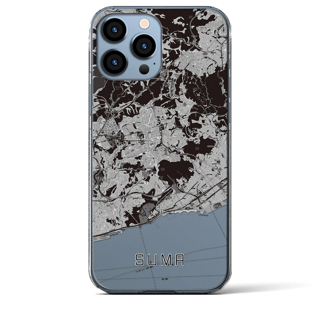 【須磨(兵庫県)】地図柄iPhoneケース(クリアタイプ)