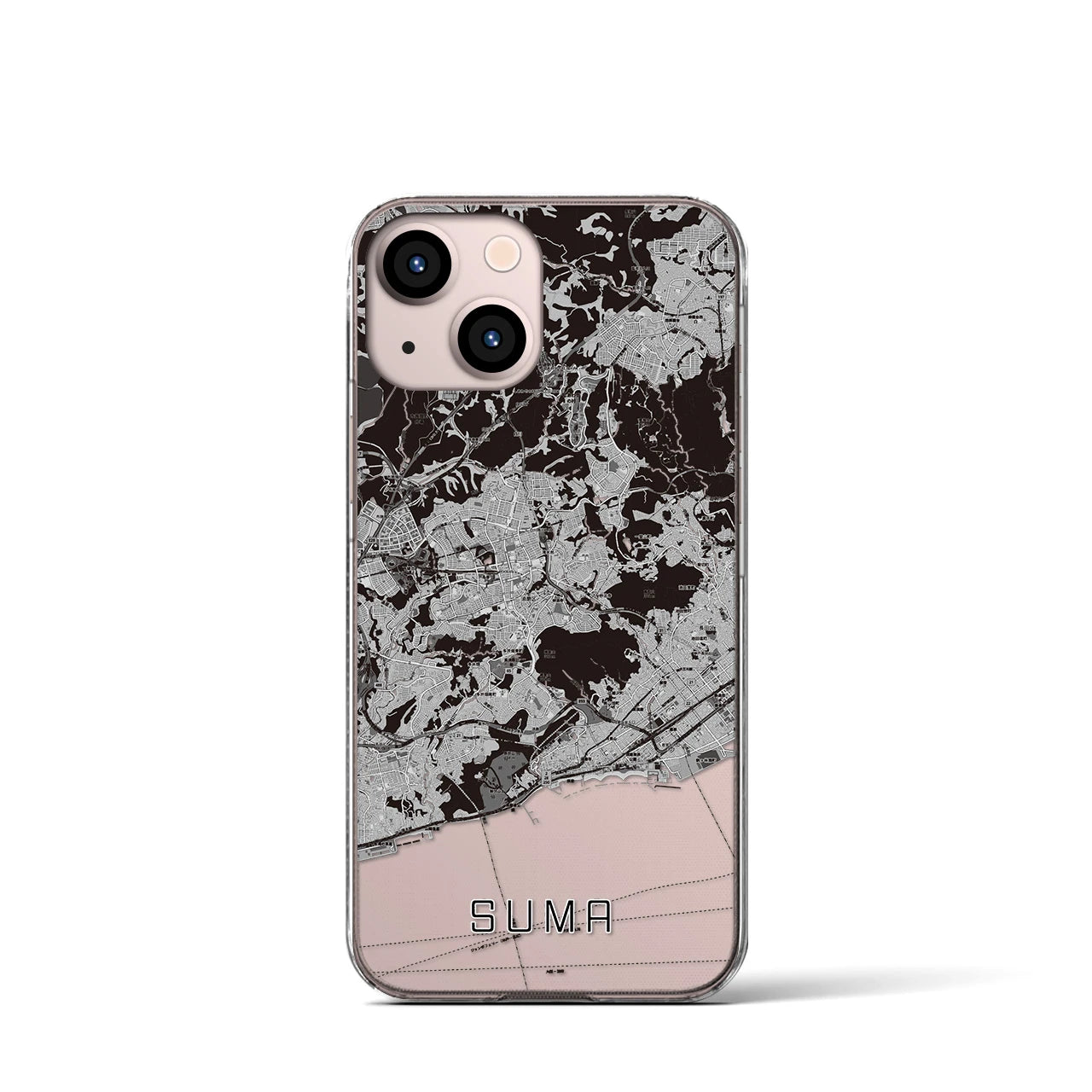 【須磨(兵庫県)】地図柄iPhoneケース(クリアタイプ)