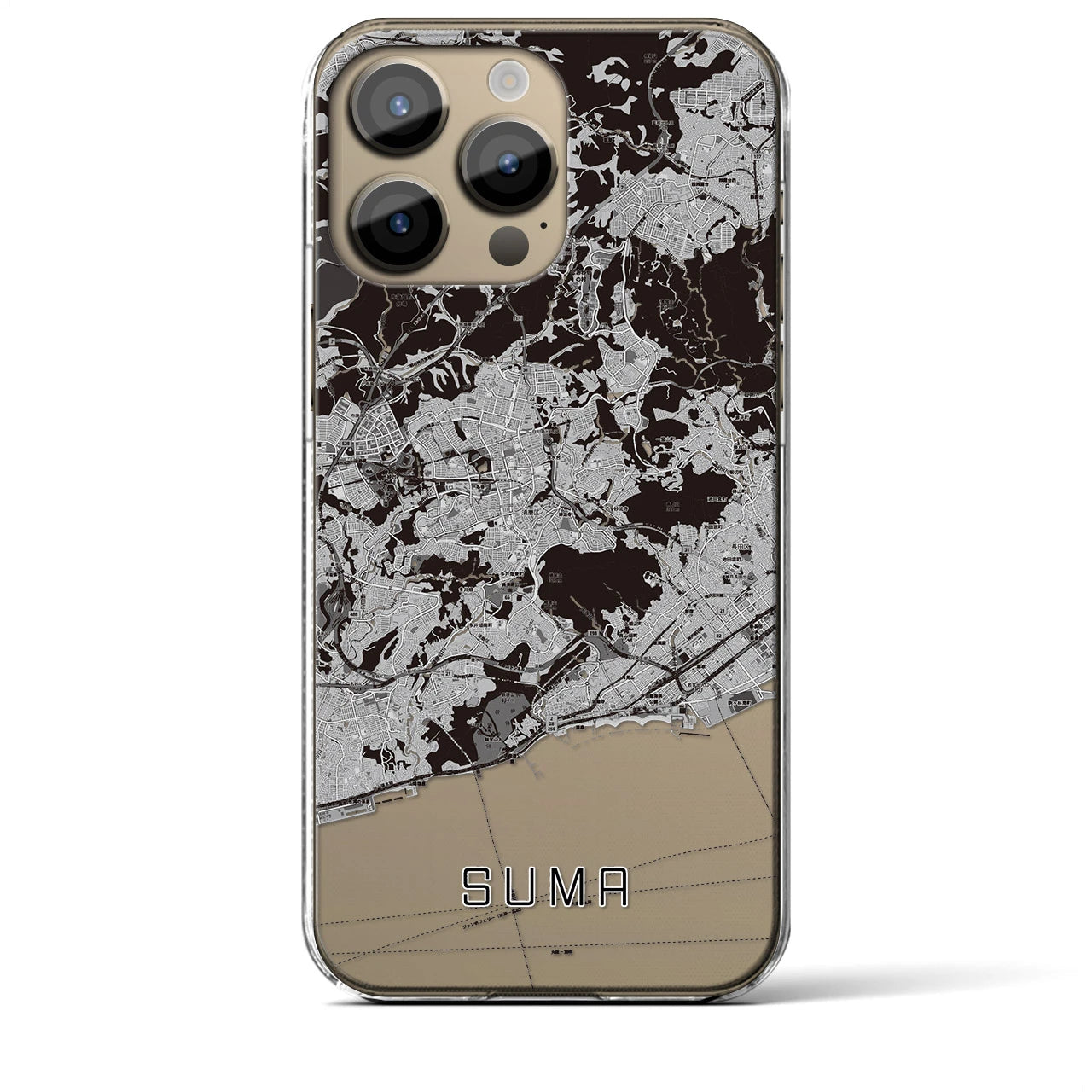 【須磨(兵庫県)】地図柄iPhoneケース(クリアタイプ)