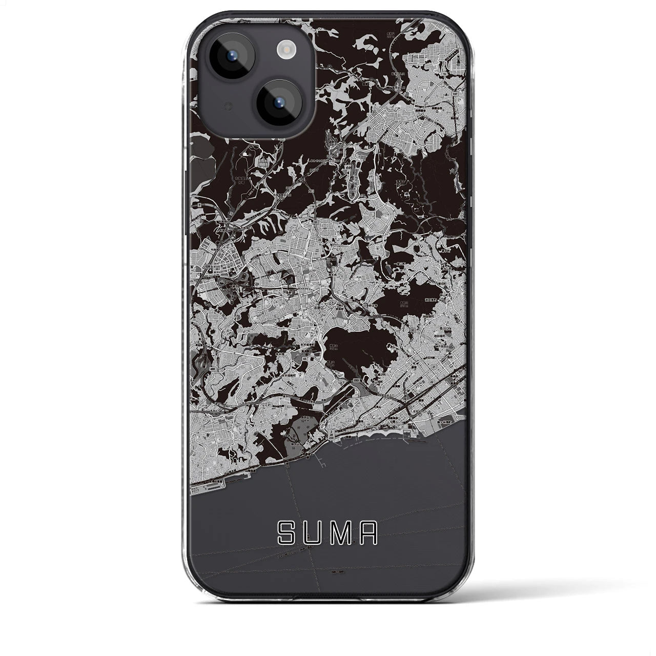 【須磨(兵庫県)】地図柄iPhoneケース(クリアタイプ)