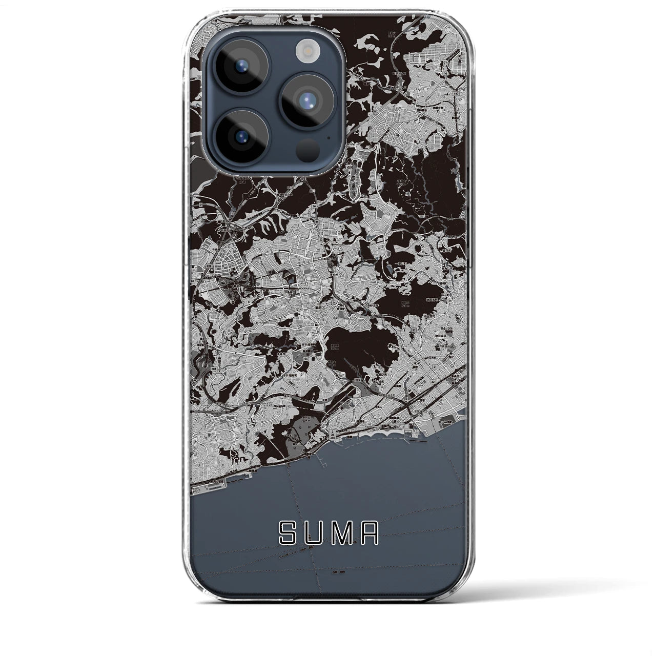 【須磨(兵庫県)】地図柄iPhoneケース(クリアタイプ)