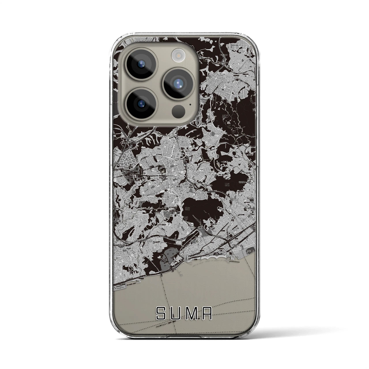 【須磨(兵庫県)】地図柄iPhoneケース(クリアタイプ)